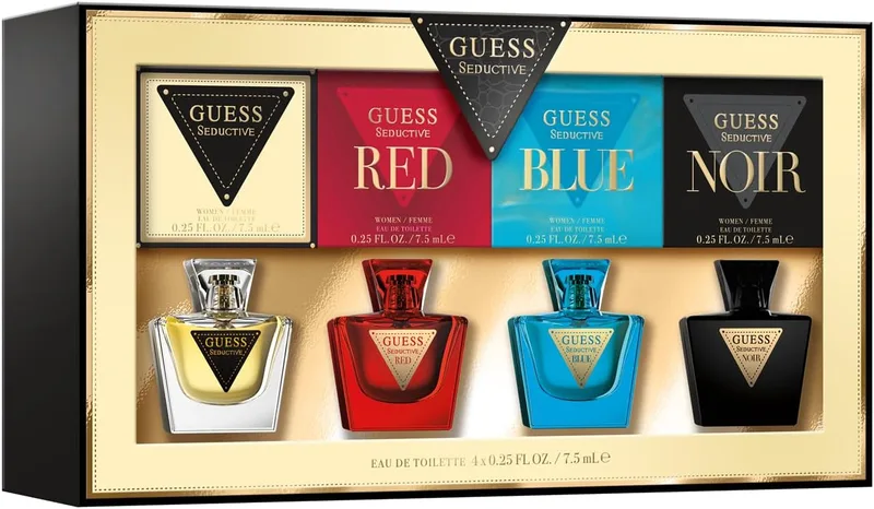 GUESS ▫️ Conjunto para mulher, 4 mini-EDT Seductive, Vermelho, Azul, Noir, 7,5 ml