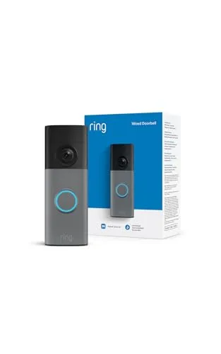 Ring ▫️ Videotimbre com fios (Wired Video Doorbell) (última geração), Campainha com câmara, Retinal 2K, zoom melhorado até 6 aumentos, Período de teste gratuito de 30 dias do plano de subscrição 3