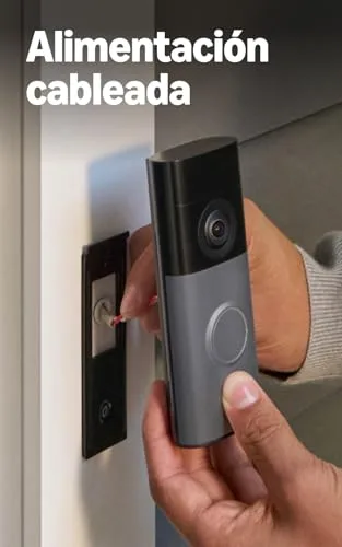 Ring ▫️ Videotimbre com fios (Wired Video Doorbell) (última geração), Campainha com câmara, Retinal 2K, zoom melhorado até 6 aumentos, Período de teste gratuito de 30 dias do plano de subscrição 7