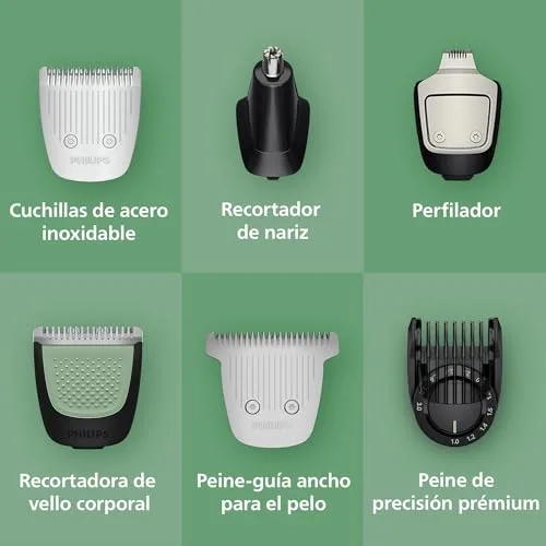 PHILIPS ▫️ Aparador multifunções 19 em 1 Série 7000 - Máquina de barbear e aparador de cabelo para homem, para rosto, cabeça e corpo, lâminas de aço auto-afiáveis, 26 comprimentos, recarregável, MG7962/30 4