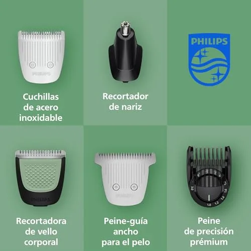 PHILIPS ▫️ Aparador multifunções 23 em 1 Série 9000 + OneBlade - Máquina de barbear e aparador de cabelo para homem, para rosto, cabeça e corpo, 27 comprimentos (0,2-20 mm), recarregável, MG9561/30 4