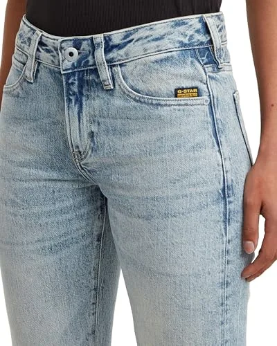 G-STAR ▫️ Lennoxx Slim Straight para mulher, cor: azul, tamanho: cintura 32, comprimento da perna 32 5