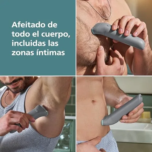 PHILIPS ▫️ Máquina de barbear corporal série 3000 - Depiladora masculina com sistema de proteção, aparar e depilar zonas íntimas, barbear suave e preciso, 100% à prova de água, 80 min. de autonomia, BG3480/15. 2