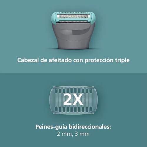 PHILIPS ▫️ Máquina de barbear corporal série 3000 - Depiladora masculina com sistema de proteção, aparar e depilar zonas íntimas, barbear suave e preciso, 100% à prova de água, 80 min. de autonomia, BG3480/15. 3