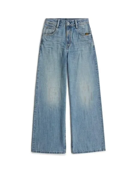G-STAR ▫️ Calças de ganga largas de cano alto para mulher, cor azul, tamanho: cintura 29, comprimento da perna 34 4