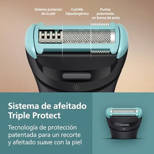 PHILIPS ▫️ Máquina de Barbear Corporal S7000 - Aparador para homem com cabeça pivotante intercambiável 2D, sistema Triple Protect, adequado para utilizar no duche e na zona íntima, 120 min. de autonomia, BG7480/15 4