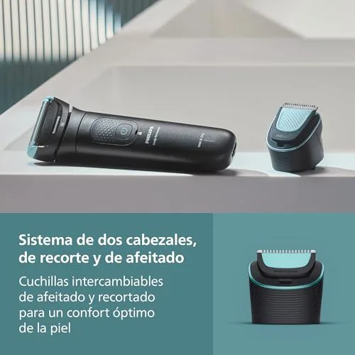 PHILIPS ▫️ Máquina de Barbear Corporal S7000 - Aparador para homem com cabeça pivotante intercambiável 2D, sistema Triple Protect, adequado para utilizar no duche e na zona íntima, 120 min. de autonomia, BG7480/15 6