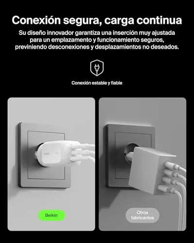 Belkin ▫️ Carregador USB-C 3 portas, carregador GAN de 100 W, 2 USB-C e 1 USB-A, ficha para a UE, Reino Unido e EUA, carregamento rápido para MacBook, iPhone, iPad Pro, Samsung Galaxy, Google Pixel, etc. - Branco 6