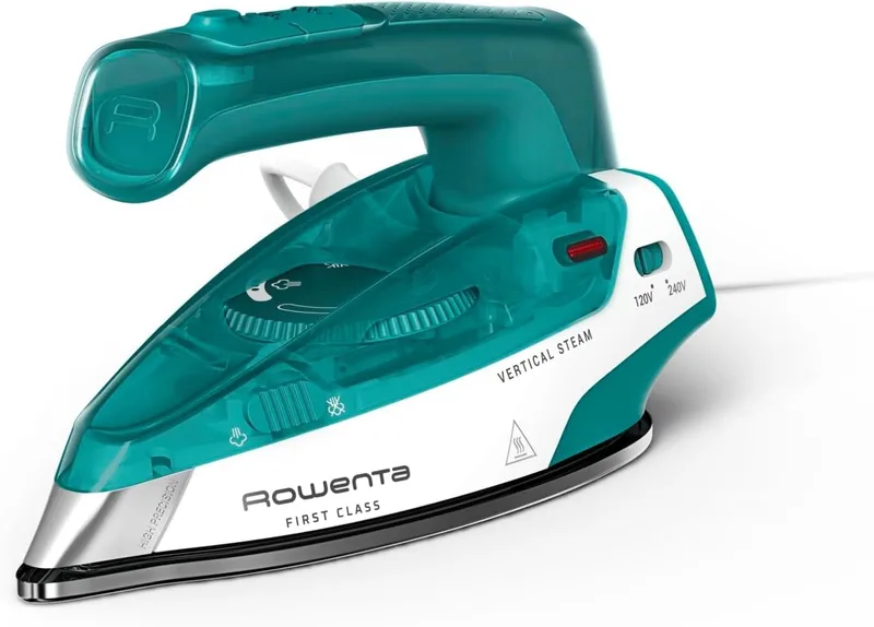 Rowenta ▫️ First Class, Ferro a vapor, Formato dobrável para viagem, Compacto, Leve, Aquecimento rápido DA1610E0