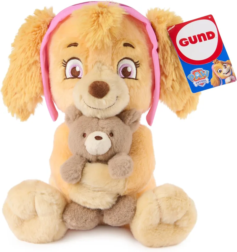 Paw Patrol ▫️ GUND Skye com Kai – Urso de peluche, brinquedo de peluche oficial da Chase, animal de peluche em forma de cão para crianças a partir de 1 ano, 9,5”