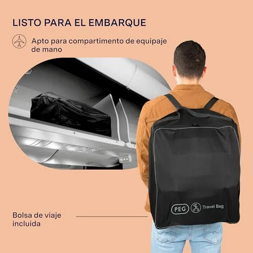 Peg Perego ▫️ PEG Carrinho de bebé leve Volo com capa de chuva, adequado para viagens de avião, compacto, bagagem de mão, desde o recém-nascido até aos 22 kg, bolsa de viagem incluída, Misty Beige 5