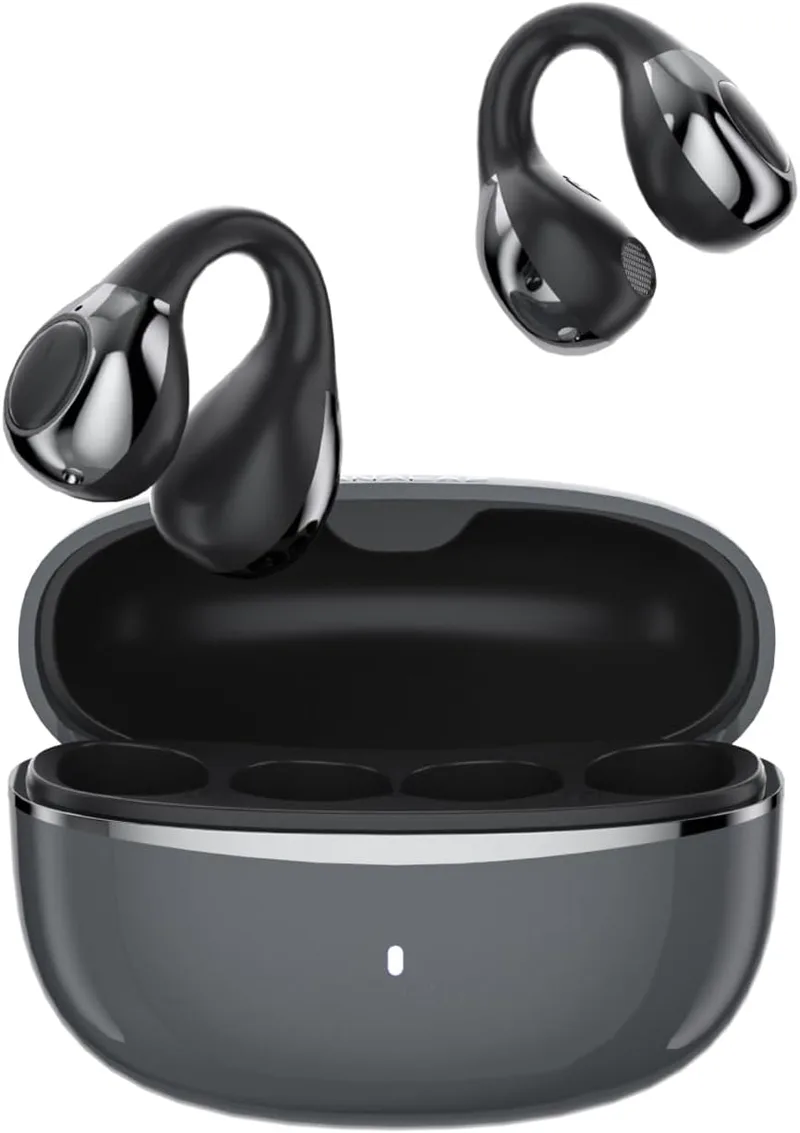 TANALAZ ▫️ Auscultadores abertos I5, auscultadores sem fios Bluetooth 6.0 com clipe, cancelamento de ruído ENC, resistência à água IPX5, 36 horas de autonomia, ajuste seguro para desporto/corrida/ginásio