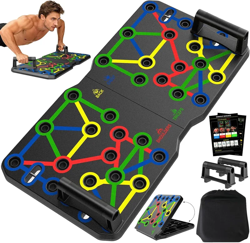 AERLANG ▫️ Tabuleiro para 30 flexões em 2, Tabuleiro de Flexões Portátil, Suporte Multifuncional para Homens e Mulheres, Equipamento para Peito e Braços para Exercício e Ginásio em Casa