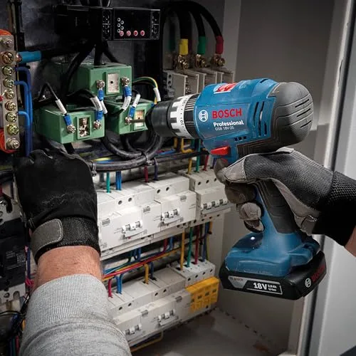 Bosch Professional ▫️ 18V System: Berbequim de percussão a bateria GSB 18V-25 (diâmetro máximo do parafuso: 10 mm, inclui 2 GBA 2,0 Ah, GAL 18V-40 e L-BOXX) 3