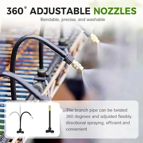 gresonic ▫️ Kit de sistema de rega de jardim ajustável - 2025 Novo sistema de rega com bocal flexível para plantas de exterior, relvado e jardim (15 m) 2