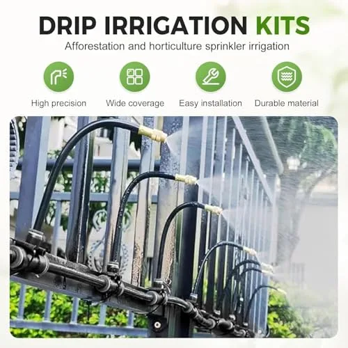gresonic ▫️ Kit de sistema de rega de jardim ajustável - 2025 Novo sistema de rega com bocal flexível para plantas de exterior, relvado e jardim (15 m) 3