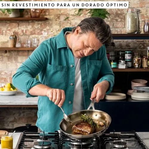 Tefal ▫️ Jamie Oliver - Conjunto de 2 frigideiras, aço inoxidável, sem revestimento 2