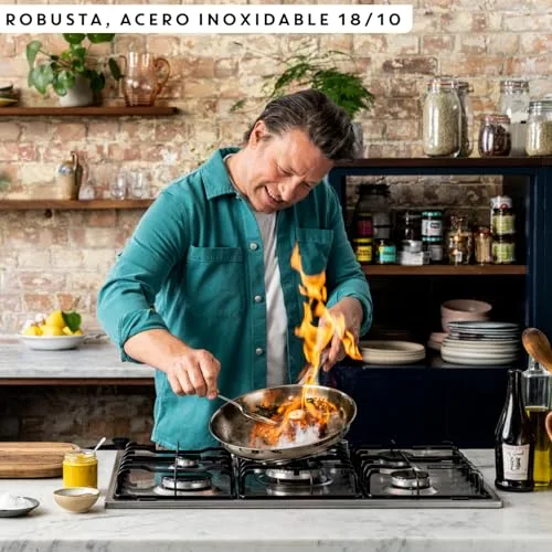 Tefal ▫️ Jamie Oliver - Conjunto de 2 frigideiras, aço inoxidável, sem revestimento 6