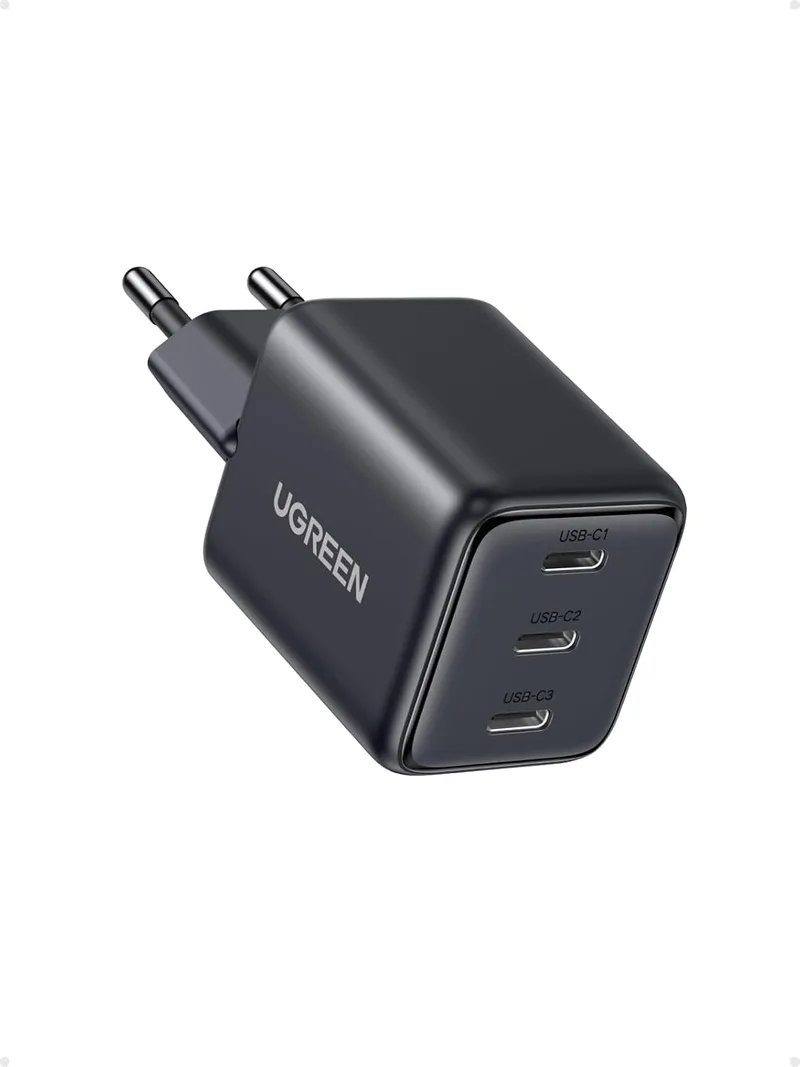 UGREEN ▫️ Zapix Carregador USB C de 30 W Carregamento rápido para iPhone 3 portas Ficha de parede GAN Compatível com iPhone 17 Pro MAX Air 16 15 14 Plus Pixel 9 Pro 7a Galaxy S25 S24 Ultra A56 A16 iPad MacBook Air