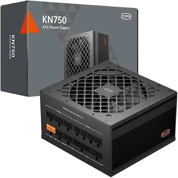 PCCOOLER ▫️ Fonte de alimentação CPS totalmente modular, 750 W, ATX 3.1, certificação 80 Plus Gold, PCIe 5.1 12 V-2×6, condensadores japoneses, cabos ultra-flexíveis, garantia de 5 anos (KN750)