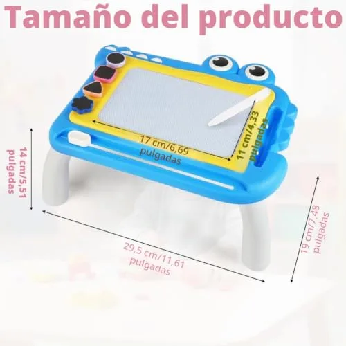 OFFCUP ▫️ Quadro Magnético Infantil, Superfície Apagável para Escrever e Desenhar com 4 Pernas Robustas e 1 Caneta, Brinquedos Educativos para Meninos e Meninas 1 2 3 Presentes de Aniversário (Crocodilo) 2