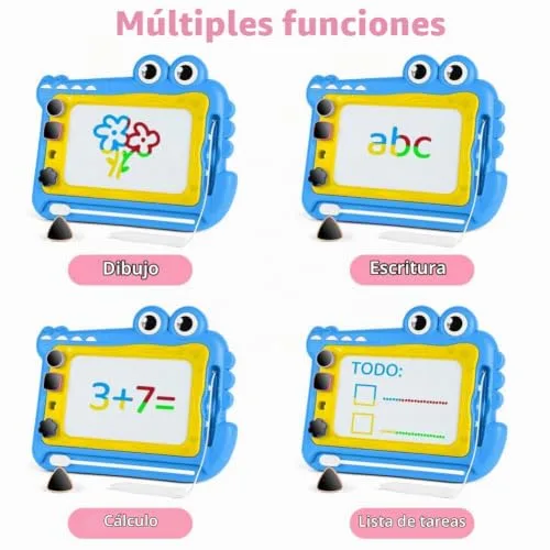 OFFCUP ▫️ Quadro Magnético Infantil, Superfície Apagável para Escrever e Desenhar com 4 Pernas Robustas e 1 Caneta, Brinquedos Educativos para Meninos e Meninas 1 2 3 Presentes de Aniversário (Crocodilo) 6