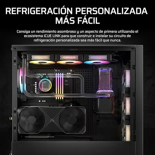 Corsair ▫️ Kit de refrigeração personalizada iCUE Link XH505i RX360 RGB – Bloco de refrigeração líquida XC7 Elite, bomba e depósito XD6 Elite, 3 RX120 RGB, radiador XR5 de 360 mm, System Hub – Preto 3