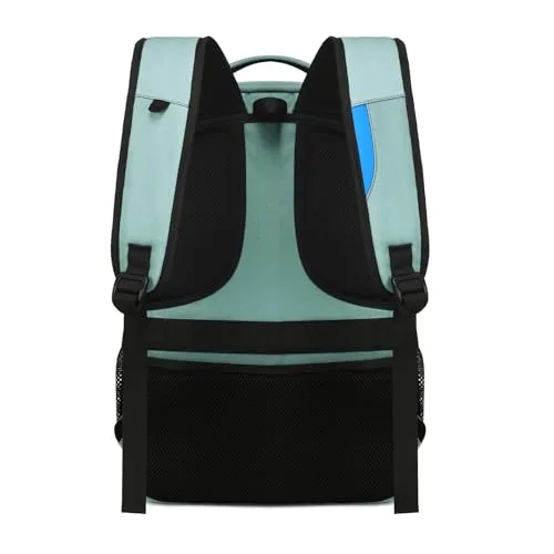 DUSLANG ▫️ Mochila para homem e mulher, mochila de viagem, mochila escolar, com vários compartimentos e capacidade para 17 polegadas, mochila impermeável para estudantes, trabalhadores de escritório, viagens e caminhadas, verde. 3