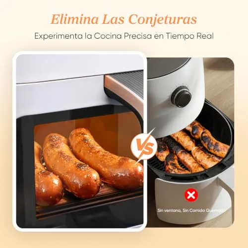 Cosori ▫️ Fritadeira de ar quente de 8,5 L, com cesto duplo e janela, 10 funções, branca 5
