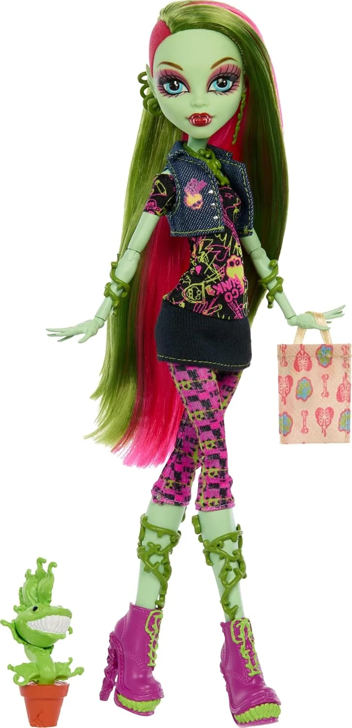 Boneca Monster High Boo-riginal Creeproduction Venus McFlytrap, reprodução colecionável com suporte, diário e animal de estimação Chewlian, JHK58