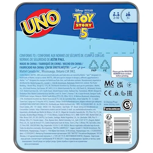 Mattel Games ▫️ UNO Disney e Pixar Toy Story 5 Jogo de Cartas 6