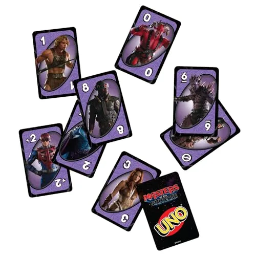Mattel Games ▫️ UNO Masters of The Universe Jogo de cartas com baralho temático do filme para crianças, noites em família, festas, viagens e acampamentos, 2 a 10 jogadores, a partir dos 7 anos, JMF11 4
