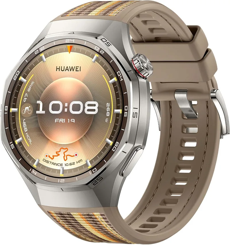 HUAWEI ▫️ Watch GT 6 Pro 46 mm GPS Smartwatch Ecrã tátil AMOLED de 1,47'', autonomia da bateria até 21 dias, ciclismo de nível profissional, NFC, compatível com iOS Android, análise ECG, monitorização da saúde, castanho