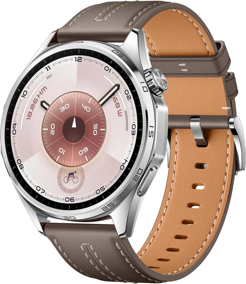 HUAWEI ▫️ Watch GT 6 46 mm GPS Smartwatch, ecrã tátil AMOLED de 1,47'', até 21 dias de autonomia da bateria, ciclismo, mais de 100 modos de desporto, compatível com iOS Android, NFC, monitorização da saúde, cinzento