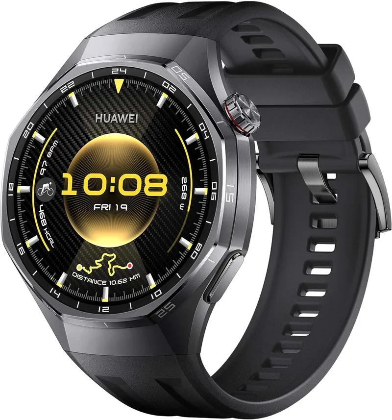 HUAWEI ▫️ Watch GT 6 Pro 46mm GPS Smartwatch Ecrã tátil AMOLED de 1,47'', autonomia da bateria até 21 dias, ciclismo de nível profissional, NFC, compatível com iOS Android, análise ECG, monitorização da saúde, preto