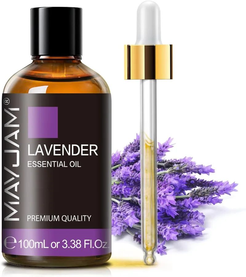 MAYJAM ▫️ Óleos Essenciais de Lavanda 100ML, Óleo Essencial de Lavanda 100% Puro, Ideal para Aromaterapia Óleo de Massagem com Fragrância para Difusor de Aromas