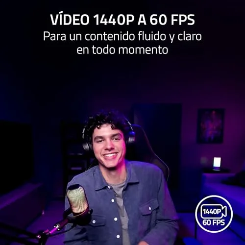 Razer ▫️ Kiyo V2 X - Webcam Full HD 1080p, 60 FPS para criadores de conteúdo - Focagem automática - Lente grande angular - Microfone integrado - Compatível com o Open Broadcaster Software e o Xsplit | Branco 2