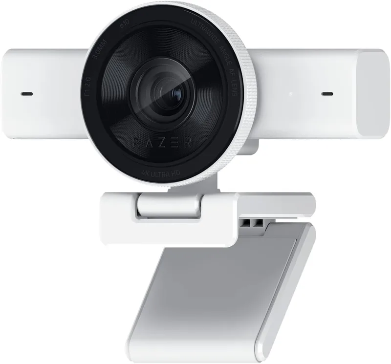 Razer ▫️ Kiyo V2 X - Webcam Full HD 1080p, 60 FPS para criadores de conteúdo - Focagem automática - Lente grande angular - Microfone integrado - Compatível com o Open Broadcaster Software e o Xsplit | Branco