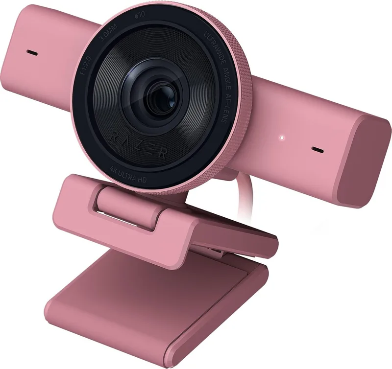 Razer Kiyo V2 - Webcam 4K 30 FPS com enquadramento automático melhorado por IA - Melhoramento de imagem com um clique - Gama dinâmica elevada - Lente ultra grande angular - Compatível com OBS e Xsplit | Quartz