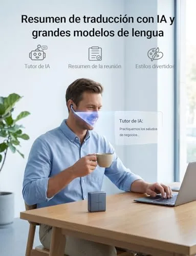 Timekettle ▫️ W4: Auscultadores para intérpretes, tradução simultânea bidirecional, dispositivo de tradução compatível com 40 idiomas, auscultadores de tradução em tempo real para vídeos e chamadas telefónicas 6