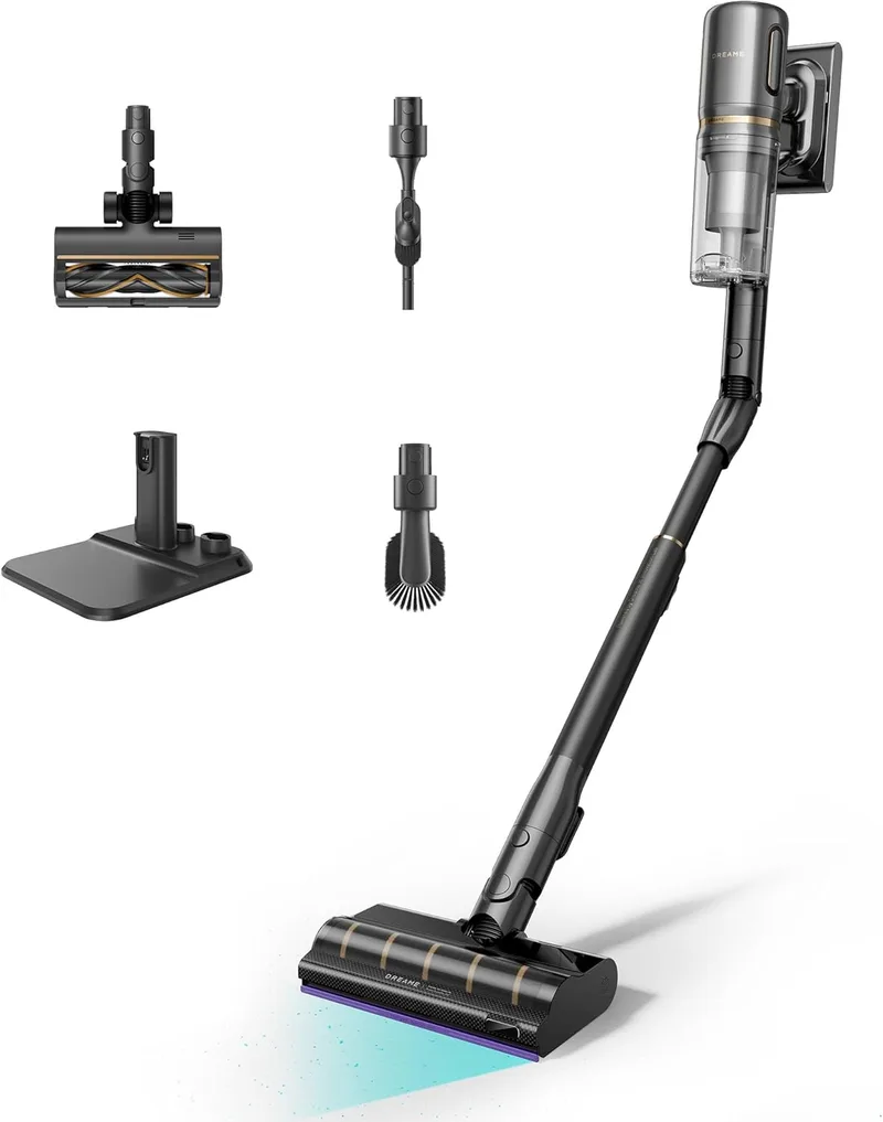 DREAME ▫️ V20 Pro-A Aspirador sem fio, limpeza de bordas a 0 mm, sem emaranhamento, limpeza de pisos duros e tapetes, 24 000 PA/sucção de 210 AW, autonomia máxima de 90 min, Limpeza de Pêlos de Animais de Estimação