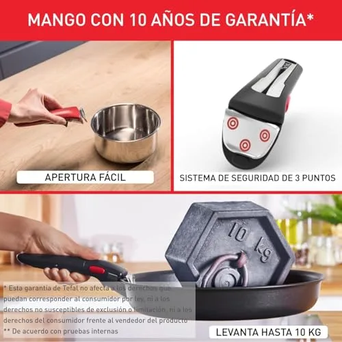Tefal ▫️ Ingenio Emotion - Conjunto de 3 frigideiras, aço inoxidável, sem revestimento 4