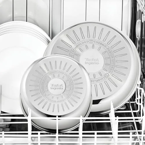 Tefal ▫️ Ingenio Emotion - Conjunto de 3 frigideiras, aço inoxidável, sem revestimento 6