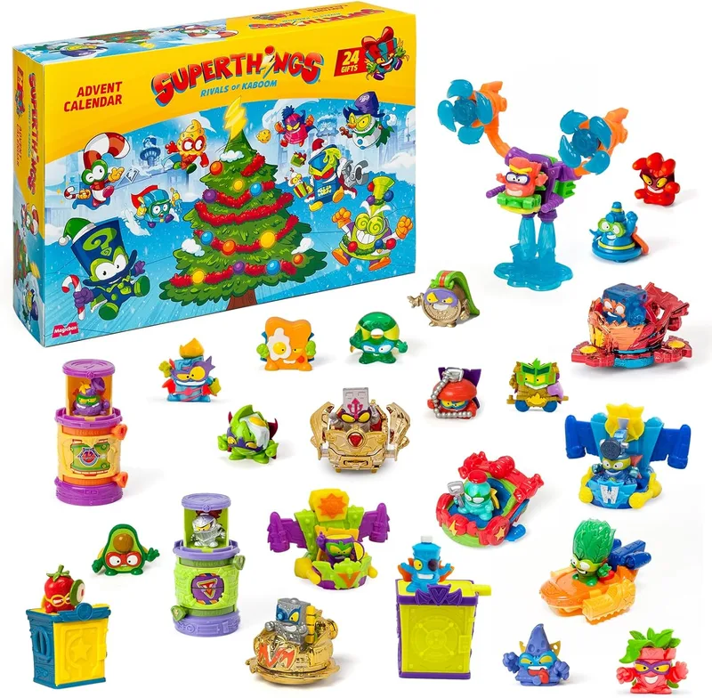 SUPERTHINGS RIVALS OF KABOOM ▫️ SUPERTHINGS - Calendário do Advento - Calendário do Advento de Natal com 24 presentes especiais e surpresas, incluindo minifiguras Superthings, esconderijos, jactos, exoesqueletos e veículos especiais.
