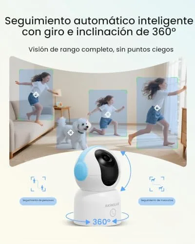AKINGUAR ▫️ Câmara de vigilância Wi-Fi para interiores de 4K e 8 MP, com cartão de 64 GB 2