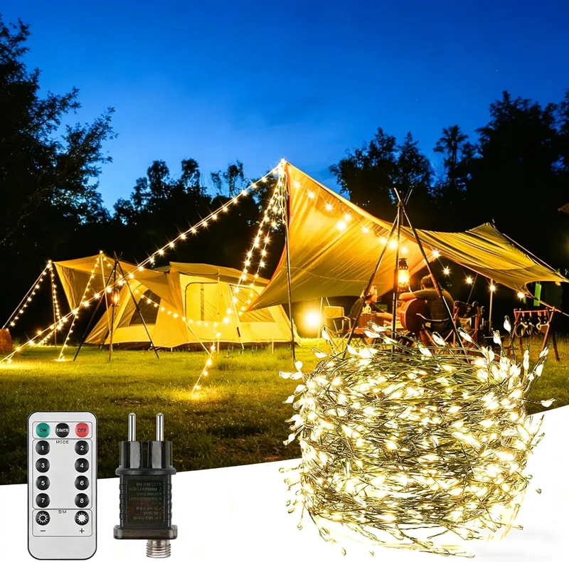 Czemo ▫️ Luzes de Natal,20M 400 Luzes de Natal LED,8 Modos de Luz de Memória Luz de Cadeia de Luz para Natal,Interior,Quarto,Festa,Jardim,Branco Quente