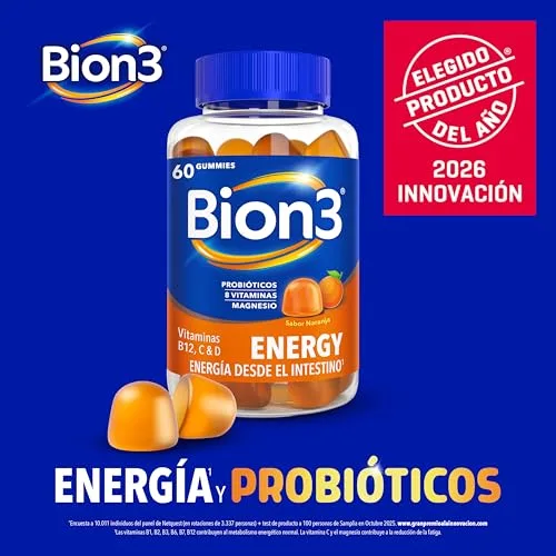 Bion 3 ▫️ Bion3 Energy Gummies para a energia física e mental, com vitamina C e magnésio, vitaminas B12, B1, B2, B3, B6, B7, vitamina D e probióticos, 60x2 gomas, para 1-2 meses de utilização 2