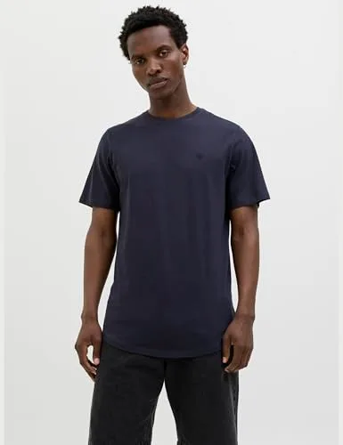 JACK & JONES ▫️ T-shirts para homem T-shirts de manga curta com gola redonda, embalagem de 5 unidades, Cor: Multicolorida, Tamanho: L, artigo: castanho Tobacco/Branco/Azul-marinho/Azul-claro/LGM 2