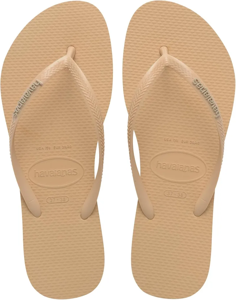 Havaianas ▫️ Slim Logo Pop Up, chinelos com logótipo de cor contrastante, silhueta elegante e confortável, sola antiderrapante, Mulher