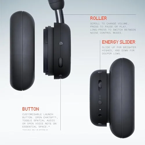 CMF BY NOTHING ▫️ CMF Headphone Pro - Auscultadores Bluetooth com aros sobre as orelhas – até 100 horas de autonomia, Hi-Res com LDAC, áudio espacial, com cancelamento ativo de ruído – cinzento escuro 4